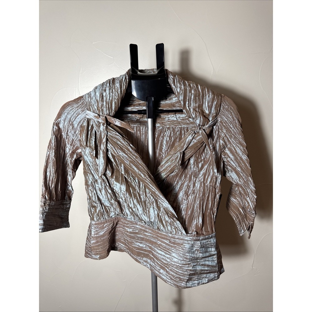 Womens Top Blouse Essentials by Milano Sheen‎ Cropped Classy Medium New